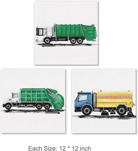 Set of 3 Watercolor Airplane Nursery Transportation Canvas Wall Art Framed Paintings Prints Vintage Plane Aircraft Canvas Posters Pictures Wall Decor for Home Boy Bedroom 12x12 Inch in Saudi Arabia