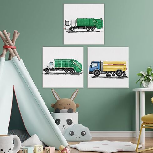 Set of 3 Watercolor Airplane Nursery Transportation Canvas Wall Art Framed Paintings Prints Vintage Plane Aircraft Canvas Posters Pictures Wall Decor for Home Boy Bedroom 12x12 Inch in Saudi Arabia