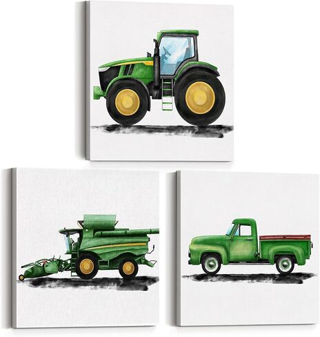 Set of 3 Watercolor Airplane Nursery Transportation Canvas Wall Art Framed Paintings Prints Vintage Plane Aircraft Canvas Posters Pictures Wall Decor for Home Boy Bedroom 12x12 Inch in Saudi Arabia