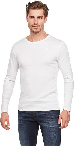 G-Star Raw Men's Base Round Neck Tee Long Sleeve 1-Pack in Saudi Arabia