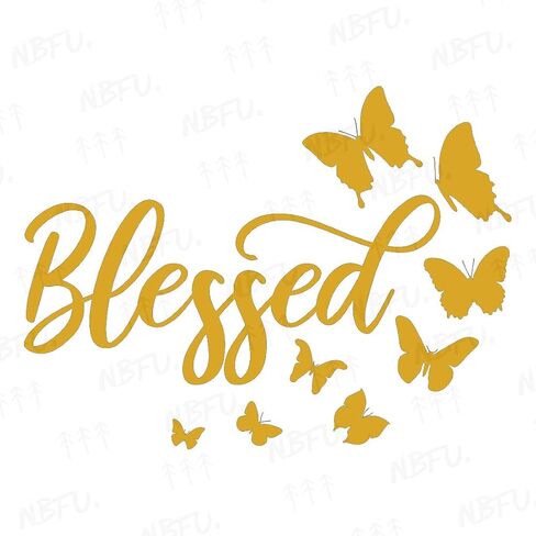 Blessed Butterflies Christian 2 (White) (Set Of 2) Premium Waterproof Vinyl Decal Stickers For Laptop Phone Helmet Car Window Bumper Mug Tuber Cup Door Wall Decoration in Saudi Arabia