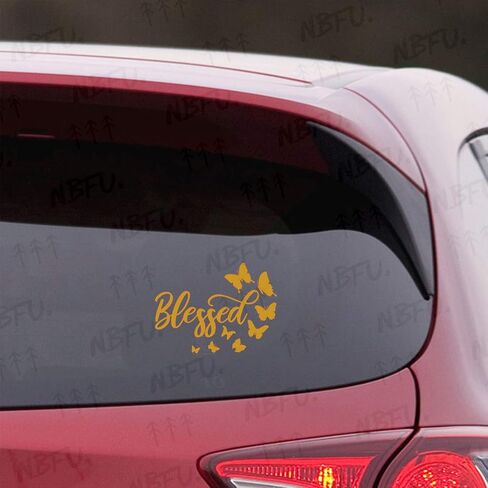 Blessed Butterflies Christian 2 (White) (Set Of 2) Premium Waterproof Vinyl Decal Stickers For Laptop Phone Helmet Car Window Bumper Mug Tuber Cup Door Wall Decoration in Saudi Arabia