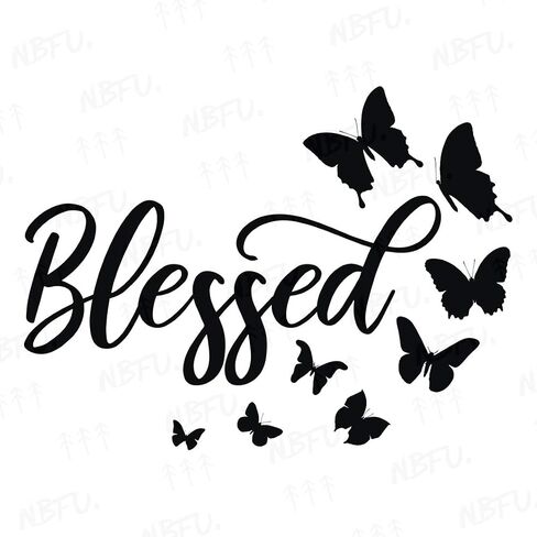 Blessed Butterflies Christian 2 (White) (Set Of 2) Premium Waterproof Vinyl Decal Stickers For Laptop Phone Helmet Car Window Bumper Mug Tuber Cup Door Wall Decoration in Saudi Arabia