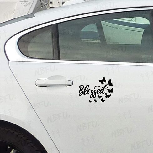 Blessed Butterflies Christian 2 (White) (Set Of 2) Premium Waterproof Vinyl Decal Stickers For Laptop Phone Helmet Car Window Bumper Mug Tuber Cup Door Wall Decoration in Saudi Arabia