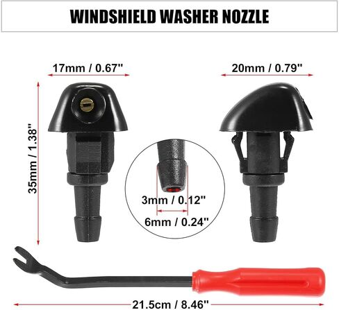 3pcs Front Windshield Washer Nozzle Kit 76810S10A02 Plastic,Rubber Black 83G-NET Weight 76810-S10-A02 SK58042 3FWWNK7FHCV121999200476 in Saudi Arabia