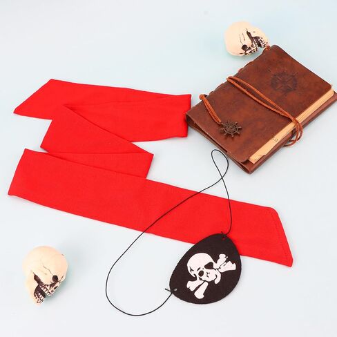 8pcs الملحقات القراصنة النساء قرصنة التعادل العصابات وبقع العين هالوين أزياء باندانا رجال Cosplay Cosplay Complay Party Form in Saudi Arabia