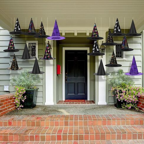 Jeyiour 36 PCS Halloween Witch Hat 6 Designs Halloween Conture for Come Come Party Hats Assoply Cosplay Wizard Hat Witch Party Decorations in Saudi Arabia