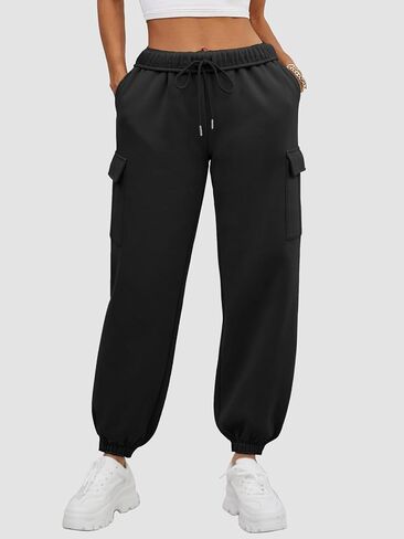 ATHMILE Womens Cargo Sweatpants Oversized Fleece Joggers Fall Fashion Outfits Y2k Clothes 2024 with Pockets in Kuwait
