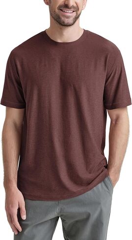 تي شيرت أداء Ododos للرجال - Tee Stratum Tech Tee ، فتيل رطوبة ناعمة UPF 50+ من قميص اللياقة in Kuwait