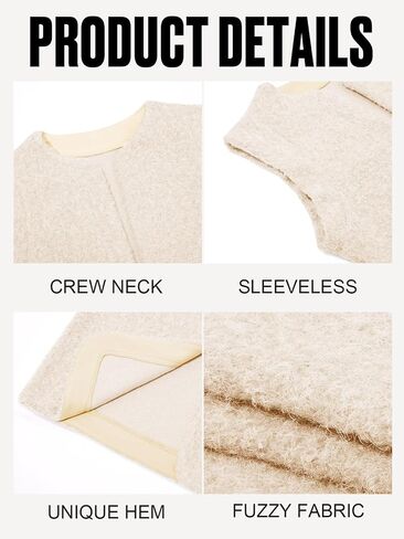 Tankaneo Womens Fuzzy Fleece Stest Lightweightyless Open Front Sherpa Jacket Fall Warm Wark in Saudi Arabia
