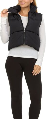 Steve Madden Cropped Puffer Vest for Women - Sleeveless Women’s Outerwear Vests in Kuwait