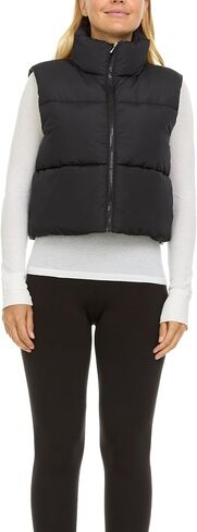 Steve Madden Cropped Puffer Vest for Women - Sleeveless Women’s Outerwear Vests in Kuwait