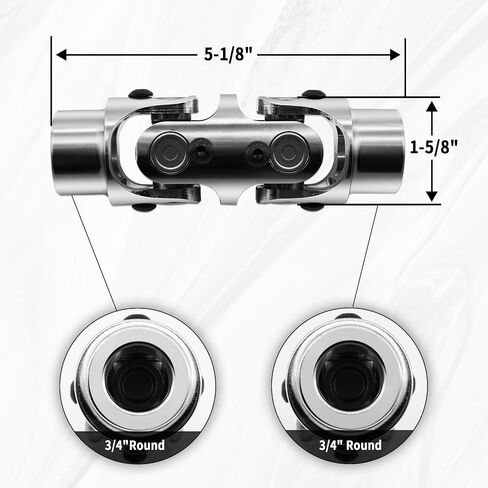 3/4"Round X3/4"Round Black Double U Joint Steering Universal Joint DOUBLE U Joint Shaft,Total Length: 5-1/8" in Saudi Arabia