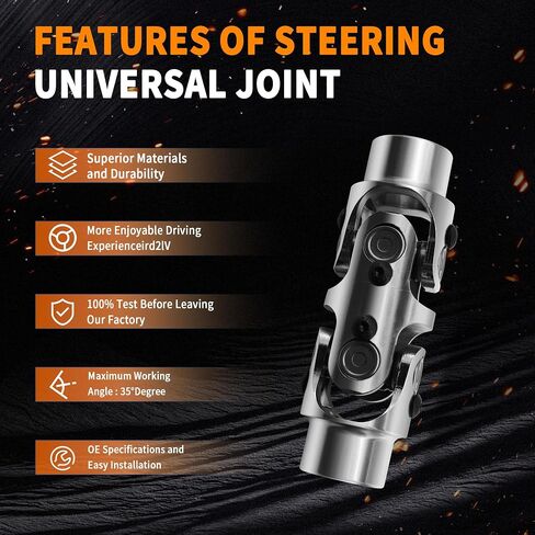 3/4"Round X3/4"Round Black Double U Joint Steering Universal Joint DOUBLE U Joint Shaft,Total Length: 5-1/8" in Saudi Arabia