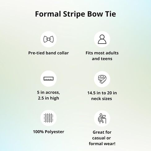 tiemart Pre-Tied Adjustable Formal Striped Bow Tie in Saudi Arabia