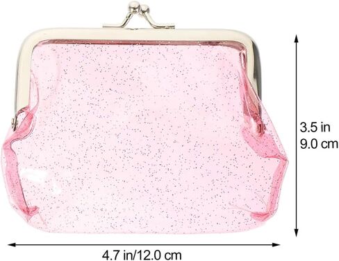 Kesyoo 3pcs Glitter Coin Presprent شفافة مع المشبك للنساء أكياس لطيفة للعملات المعدنية المفاتيح النقدية وبطاقات السفر والأنشطة الخارجية in Saudi Arabia