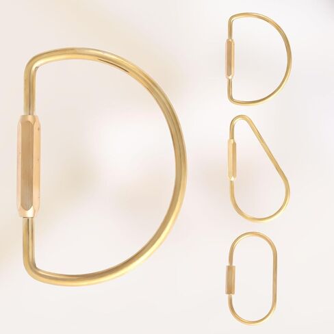 3pcs brass bract lock keychain ، heavice car key key key منظم الذهب carabiner clickain clip simple style brass key aring in Saudi Arabia