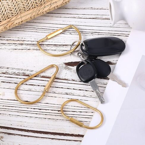 3pcs brass bract lock keychain ، heavice car key key key منظم الذهب carabiner clickain clip simple style brass key aring in Saudi Arabia