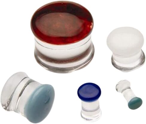 Color Front Double Flared Plug — Price Per 1 - Orange - 2.5mm ~ 10g in Saudi Arabia