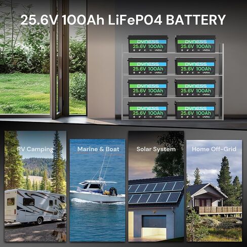 12V 100AH MINI LIFEPO4 Lithium Battery BCI Group 24 مع حماية منخفضة الإيقاع ، وخلايا A+ GRADE المدمجة في 100A BMS ، وبطارية دورة عميقة 12 فولت ، ومثالية للمحرك الصخري ، RV ، القارب ، القارب ، البحرية in Kuwait