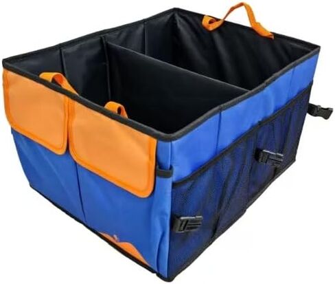 Car Trunk Organizer,54L Large Capacity Foldable Car Organizer and Storage with Leakproof Base，2 Compartments, Suitable for Car Sedan, SUV (Large) in Kuwait