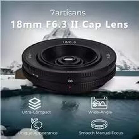 7artisans 18MM F6.3 Mark II UFO Lens for FUJI Mount, APS-C, Prime lens, Ultra-Thin Compact Mirrorless Cameras for FUJIFILM XM-H/XP/XE/XA/XT/XS Series in Saudi Arabia