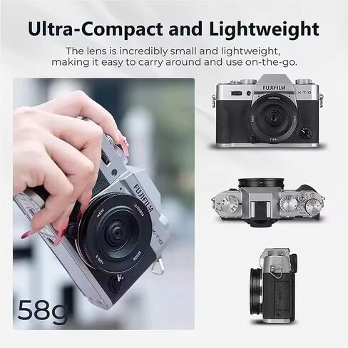 7artisans 18MM F6.3 Mark II UFO Lens for FUJI Mount, APS-C, Prime lens, Ultra-Thin Compact Mirrorless Cameras for FUJIFILM XM-H/XP/XE/XA/XT/XS Series in Saudi Arabia