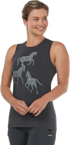 Kerrits Women's Trinity Horse Tank Top – Soft, Sleeveless Equestrian Shirt, Wicking Fabric, Casual Fit, Exclusive Horse Print in Saudi Arabia