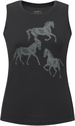 Kerrits Women's Trinity Horse Tank Top – Soft, Sleeveless Equestrian Shirt, Wicking Fabric, Casual Fit, Exclusive Horse Print in Saudi Arabia