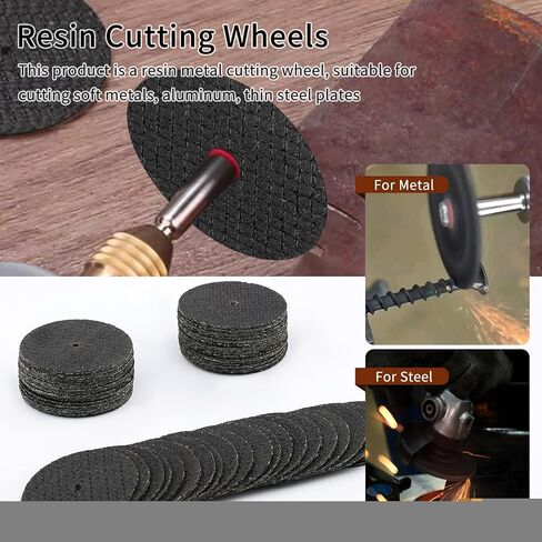 54PCS Rotary Tool Cut Off Wheel Set 1-1/4'' Reinforced Fiberglass Cutting Tool Wheel Discs Included 4Pcs Mandrels Rotary Tool Accessories for Cutting Metal, Stone, Wood in Saudi Arabia