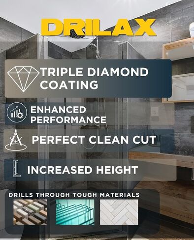 Drilax Diamond Coated Hole Saw 4-7/8 inch Drilling Tool Kitchen Bathroom Shower Drain Ceramic Porcelain Tiles Glass Marble Granite Quartz Holesaw in Saudi Arabia