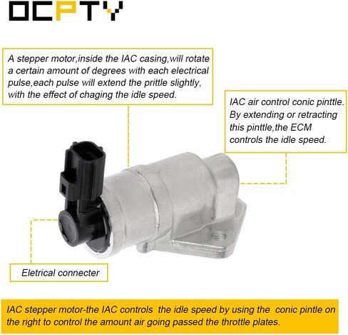 OCPTY IDLE CONTROL VALVE FIT 2003-2007 for Ford for Focus | 2001-2011 for Ford for Ranger 1S7Z9F715AA 1F2020660 AC504T 4J1066 2173401 1S7G9F715AD in Kuwait