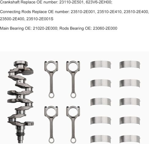 G4NA Engine Crankshaft Connecting Rod Main & Rod Bearing Kit for 2021-2022 Hyundai Creta Elantra Mistra Tucson Replacement for KIA Soul Carens Sportage K4 Forte G4NA Engine 2.0L 2014-2017 in Saudi Arabia