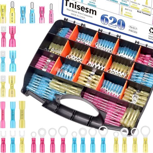 Tnisesm 300Pcs Spade Connector 16 Types with Professional Wire Stripper/Wire Crimping Tool, Wire Cutter, Wire Crimper, Cable Stripper, Wiring Tools and Multi-Function Hand Tool in Saudi Arabia