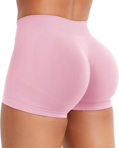 Voyjoy Women Impact Shorts 2.5 "Low Rise Hidden Scrunch Lutting Seamless تمرين صالة رياضية تشغيل راكب الدراجة النارية الساخنة in Kuwait
