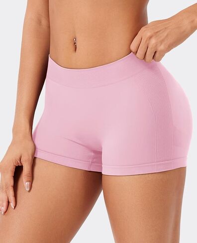 Voyjoy Women Impact Shorts 2.5 "Low Rise Hidden Scrunch Lutting Seamless تمرين صالة رياضية تشغيل راكب الدراجة النارية الساخنة in Kuwait