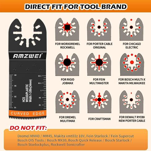 100Pcs Multi Tool Blades, Titanium and HCS Professional Oscillating Saw Blades for Wood Plastic Metal, Curved Edge Oscillating Tool Blades Fit for Dewalt, Milwaukee, Makita, Ryobi, Rockwell in Saudi Arabia