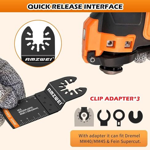 100Pcs Multi Tool Blades, Titanium and HCS Professional Oscillating Saw Blades for Wood Plastic Metal, Curved Edge Oscillating Tool Blades Fit for Dewalt, Milwaukee, Makita, Ryobi, Rockwell in Saudi Arabia