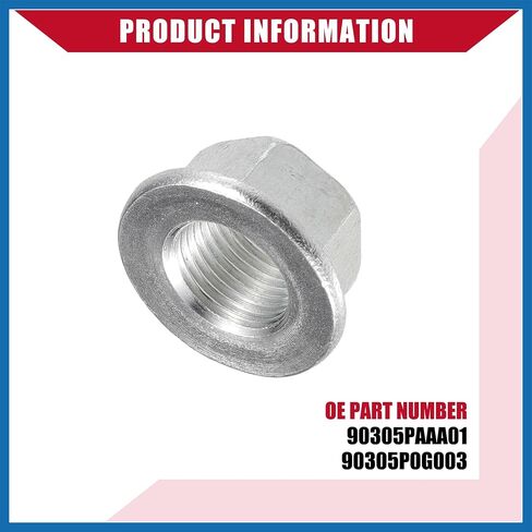 90305PAAA01 90305P0G003 Power Steering Pump Pulley Nut for Honda Accord 1995-2012 for Honda Civic 1996-2011 / Inner/Durable Metal/ 1 Pcs Silver Tone Item Replacement in Saudi Arabia
