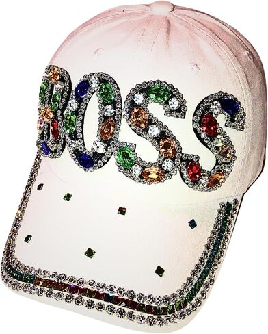 Popfizzy Bling Thelma Hat for Women, Rhinestone Baseball Cap, Bestie Gifts, Best Friend Apparel, Black Ball Cap with Diamonds in Saudi Arabia