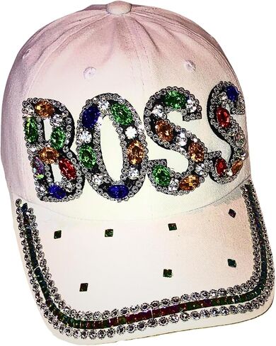 Popfizzy Bling Thelma Hat for Women, Rhinestone Baseball Cap, Bestie Gifts, Best Friend Apparel, Black Ball Cap with Diamonds in Saudi Arabia