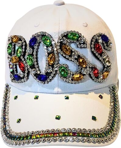 Popfizzy Bling Thelma Hat for Women, Rhinestone Baseball Cap, Bestie Gifts, Best Friend Apparel, Black Ball Cap with Diamonds in Saudi Arabia
