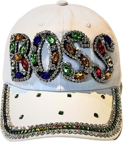 Popfizzy Bling Thelma Hat for Women, Rhinestone Baseball Cap, Bestie Gifts, Best Friend Apparel, Black Ball Cap with Diamonds in Saudi Arabia