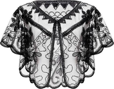 Fumwase Women's 1920s Shawl Wraps Sequin Beaded Evening Shawls Flapper for Evening Dresses Formal Wedding Party Hallowmas in Kuwait
