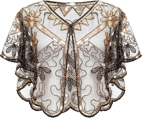 Fumwase Women's 1920s Shawl Wraps Sequin Beaded Evening Shawls Flapper for Evening Dresses Formal Wedding Party Hallowmas in Saudi Arabia