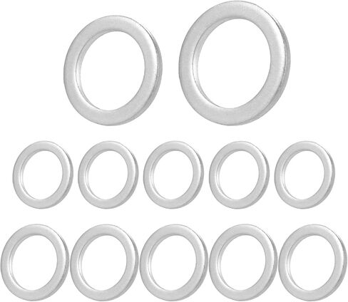 12PCS Transmission Fluid and Rear Differential Oil Drain Plug Washer Gasket Seal, Oil Plug Washer, Aluminum Engine O il Crush Washers for Honda, Replace OEM# 94109-2000 & 90471-PX4-000 in Saudi Arabia