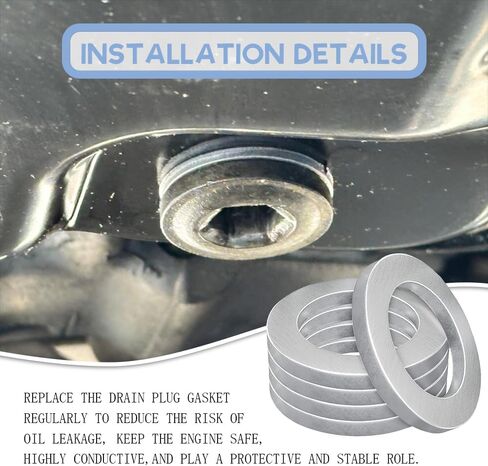 12PCS Transmission Fluid and Rear Differential Oil Drain Plug Washer Gasket Seal, Oil Plug Washer, Aluminum Engine O il Crush Washers for Honda, Replace OEM# 94109-2000 & 90471-PX4-000 in Saudi Arabia