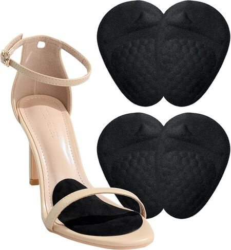 HiRui Ball of Foot Cushions (2 Pairs), Metatarsal Pads for Women, Non-Slip Comfort Heel Inserts for Loose Shoes, Arch Support for Foot Pain Relief, Plantar Fasciitis, Blisters, Friction (Beige) in Saudi Arabia