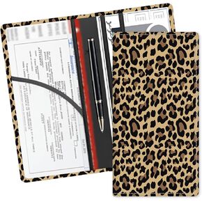 Leather Car Registration and Insurance Card Holder, Cute Car Accessories Vehicle Glove Box Car Organizer for Documents, Cards, License Black White Checkerboard in Kuwait
