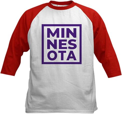 CafePress Minnesota Pride Native Cool Men Wo Baseball Jersey Kids Cotton Baseball Jersey, 3/4 Raglan Sleeve Shirt in Kuwait